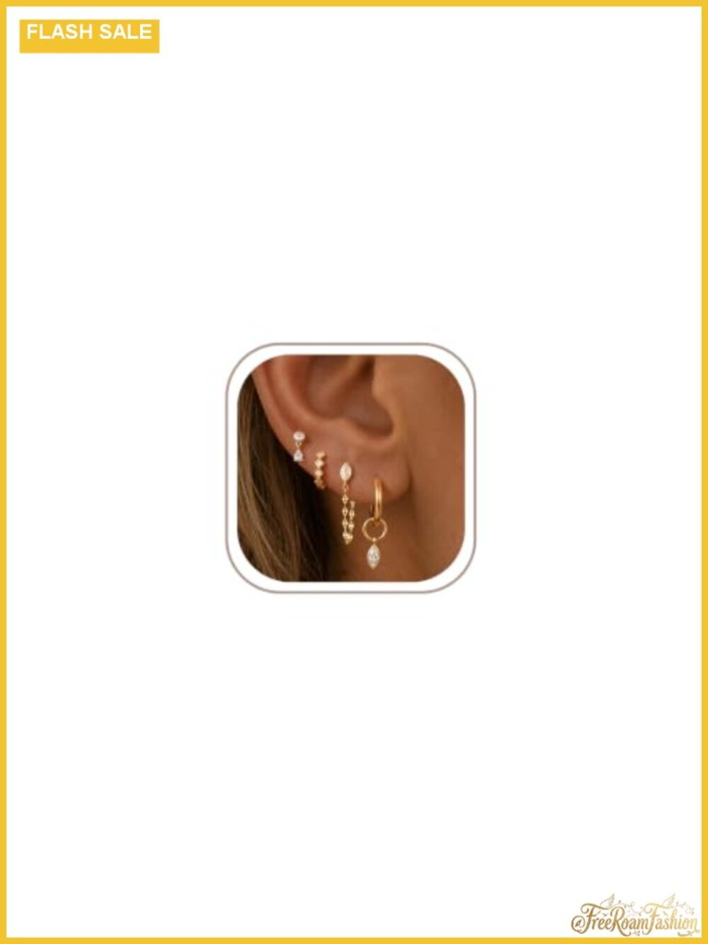 4 Pairs Gold Hypoallergenic Earrings for Sensitive Ears Women Gift Set